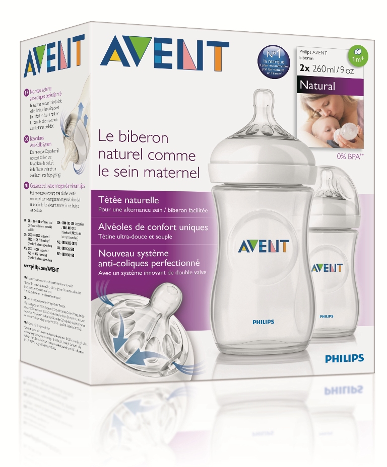 Biberon en verre Natural Philips Avent avec tétine Natural